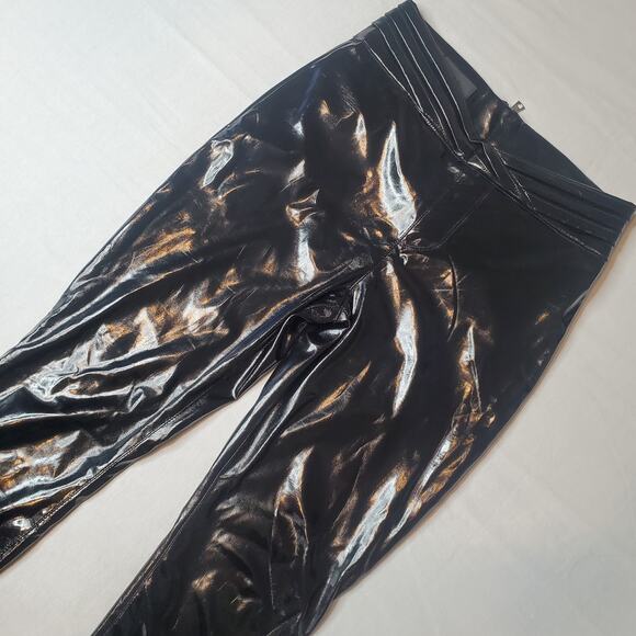 RtA Women's Size 26 Faux Patent Leather Pants Black - Picture 1 of 9